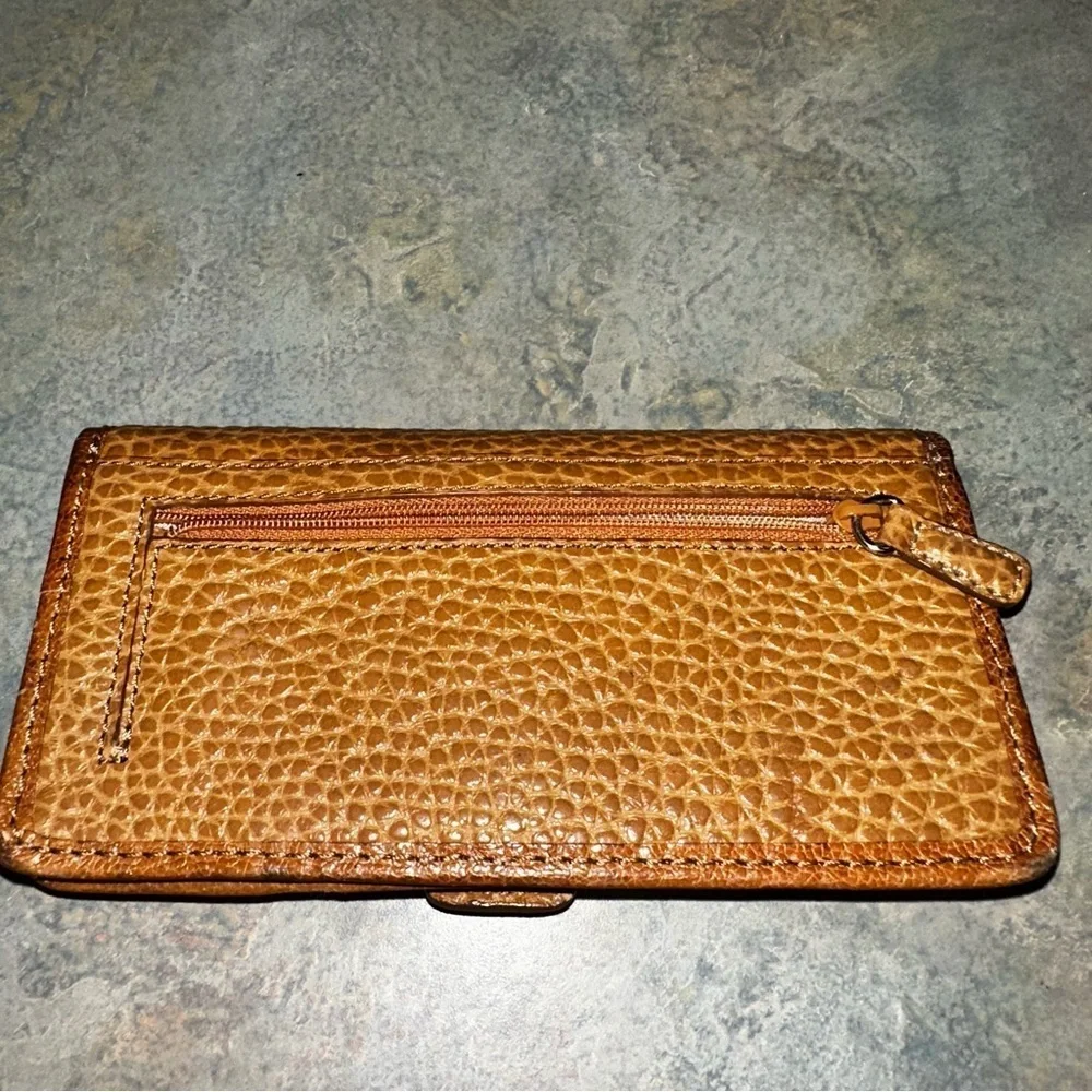Brighton Tan leather wallet with Silver Buckle